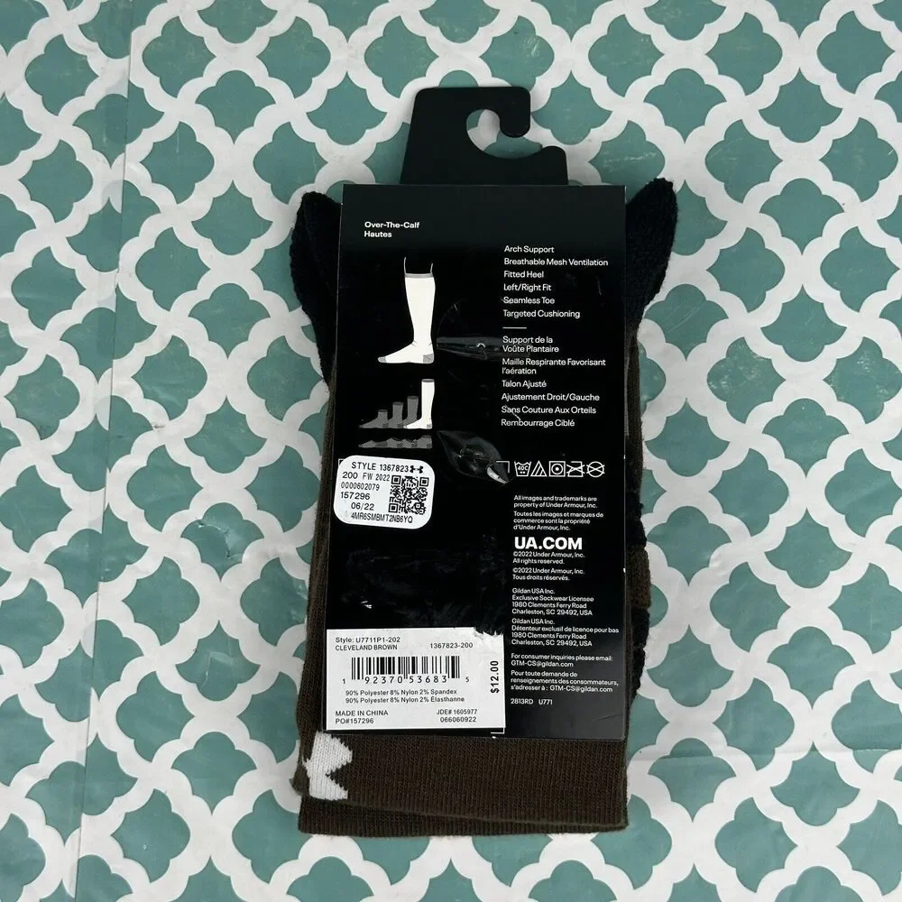 Under Armour UA Soccer Over The Calf Socks 13.5K - 4.5 Youth Cleveland‎ Brown